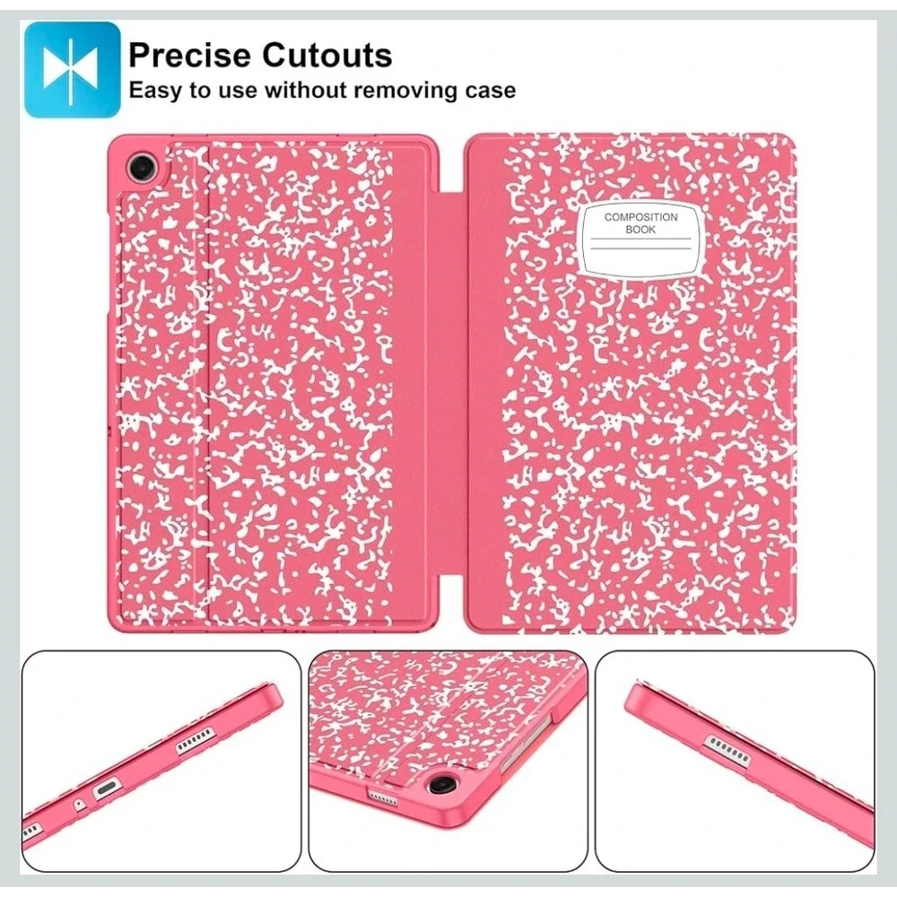 Pink Composition Case for Samsung Galaxy Tab A9+ A11+ 11 inch Folio SM-X210